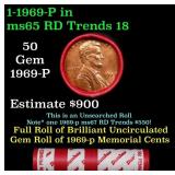 BU Shotgun Lincoln 1c roll, 1969-p 50 pcs Dunbar W