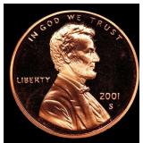 2001-s Proof Lincoln Cent 1c Grades GEM++ Proof De