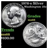 1976-s Silver Washington Quarter 25c Grades GEM+++