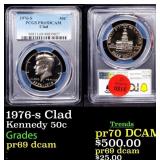 1976-s Clad Proof Kennedy Half Dollar 50c pr69 dca