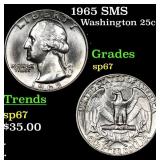1965 SMS Washington Quarter 25c Grades sp67