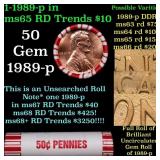 BU Shotgun Lincoln 1c roll, 1989-p 50 pcs Bank Wra