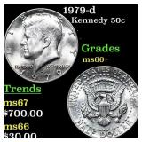 1979-d Kennedy Half Dollar 50c Grades GEM++ Unc