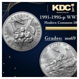 1991-1995-p WWII Modern Commem Half Dollar 50c Gra
