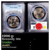 1996-p Kennedy Half Dollar 50c ms65 PCGS