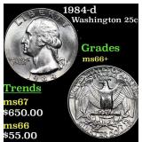 1984-d Washington Quarter 25c Grades GEM++ Unc