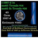 BU Shotgun Jefferson 5c roll, 1987-d 40 pcs Bell T