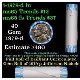 BU Shotgun Jefferson 5c roll, 1979-d 40 pcs Bank $