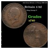1931 Great Britain 1/2 Penny KM# 837 Grades xf