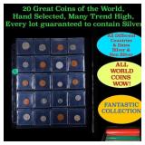 20 Great Coins of the World, hand selected, many t