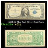 1957B $1 Blue Seal Silver Certificate Graded vf+