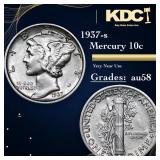 1937-s Mercury Dime 10c Grades Choice AU/BU Slider