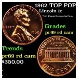 1962 Proof Lincoln Cent TOP POP! 1c Graded pr69 rd