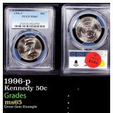 1996-p Kennedy Half Dollar 50c ms65 PCGS