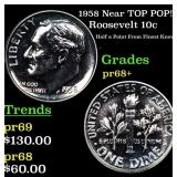 1958 Proof Roosevelt Dime Near TOP POP! 10c Graded