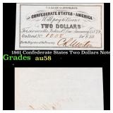 1861 Confederate States Two Dollars Note Grades Ch
