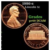 1986-s Proof Lincoln Cent 1c Grades GEM++ Proof De