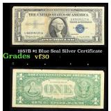 1957B $1 Blue Seal Silver Certificate Grades vf++