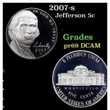 2007-s Proof Jefferson Nickel 5c Grades GEM++ Proo