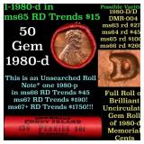 BU Shotgun Lincoln 1c roll, 1980-d 50 pcs Great Co