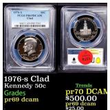 1976-s Clad Proof Kennedy Half Dollar 50c pr69 dca