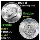 1978-d Kennedy Half Dollar 50c Grades GEM++ Unc
