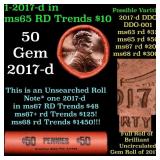 BU Shotgun Lincoln 1c roll, 2017-d 50 pcs Brooklyn