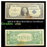 1957A $1 Blue Seal Silver Certificate Grades vf++