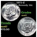 1971-d Kennedy Half Dollar 50c Grades GEM++ Unc