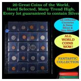 20 Great Coins of the World, hand selected, many t