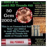 BU Shotgun Lincoln 1c roll, 2002-d 50 pcs Bank Wra