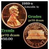 1989-s Proof Lincoln Cent 1c Grades GEM++ Proof De