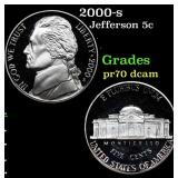 2000-s Proof Jefferson Nickel 5c Grades GEM++ Proo