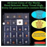 20 Great Coins of the World, hand selected, many t