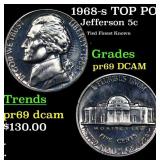1968-s Proof Jefferson Nickel TOP POP! 5c Graded p