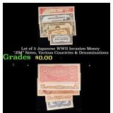 Lot of 5 Japanese WWII Invasion Money "JIM" Notes,