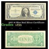 1957 $1 Blue Seal Silver Certificate Grades vf++