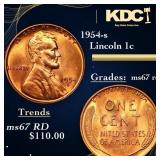 1954-s Lincoln Cent 1c Grades GEM++ Unc RD