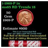 BU Shotgun Lincoln 1c roll, 1969-p 50 pcs Dunbar W