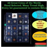 20 Great Coins of the World, hand selected, many t