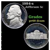 1984-s Proof Jefferson Nickel 5c Grades GEM++ Proo