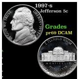 1997-s Proof Jefferson Nickel 5c Grades GEM++ Proo