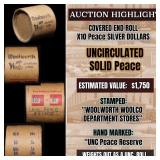 "Unc Peace Reserve," x10 coin Covered End Roll! -