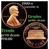 1990-s Proof Lincoln Cent 1c Grades GEM++ Proof De