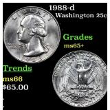 1988-d Washington Quarter 25c Grades GEM+ Unc