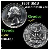 1967 SMS Washington Quarter 25c Grades sp67
