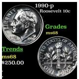 1990-p Roosevelt Dime 10c Grades GEM+++ Unc
