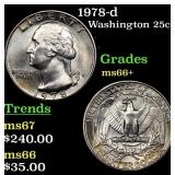 1978-d Washington Quarter 25c Grades GEM++ Unc