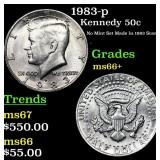 1983-p Kennedy Half Dollar 50c Grades GEM++ Unc