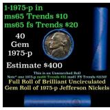 BU Shotgun Jefferson 5c roll, 1975-p 40 pcs Bell T